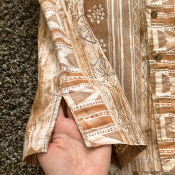 Cooke Street Honolulu Vintage Cream Button Down Beach Hawaiian Shirt, Size Large - Picture 8 of 12